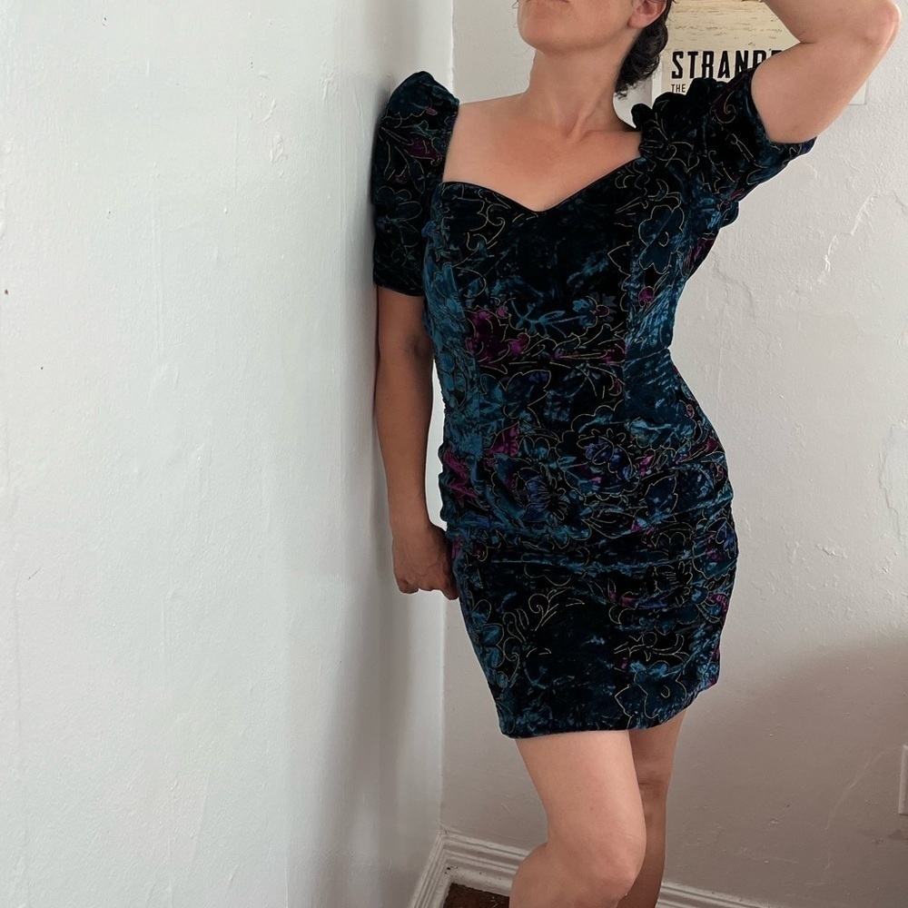 Vintage 80’s LA Glo Puffy Sleeve Mini Dress
